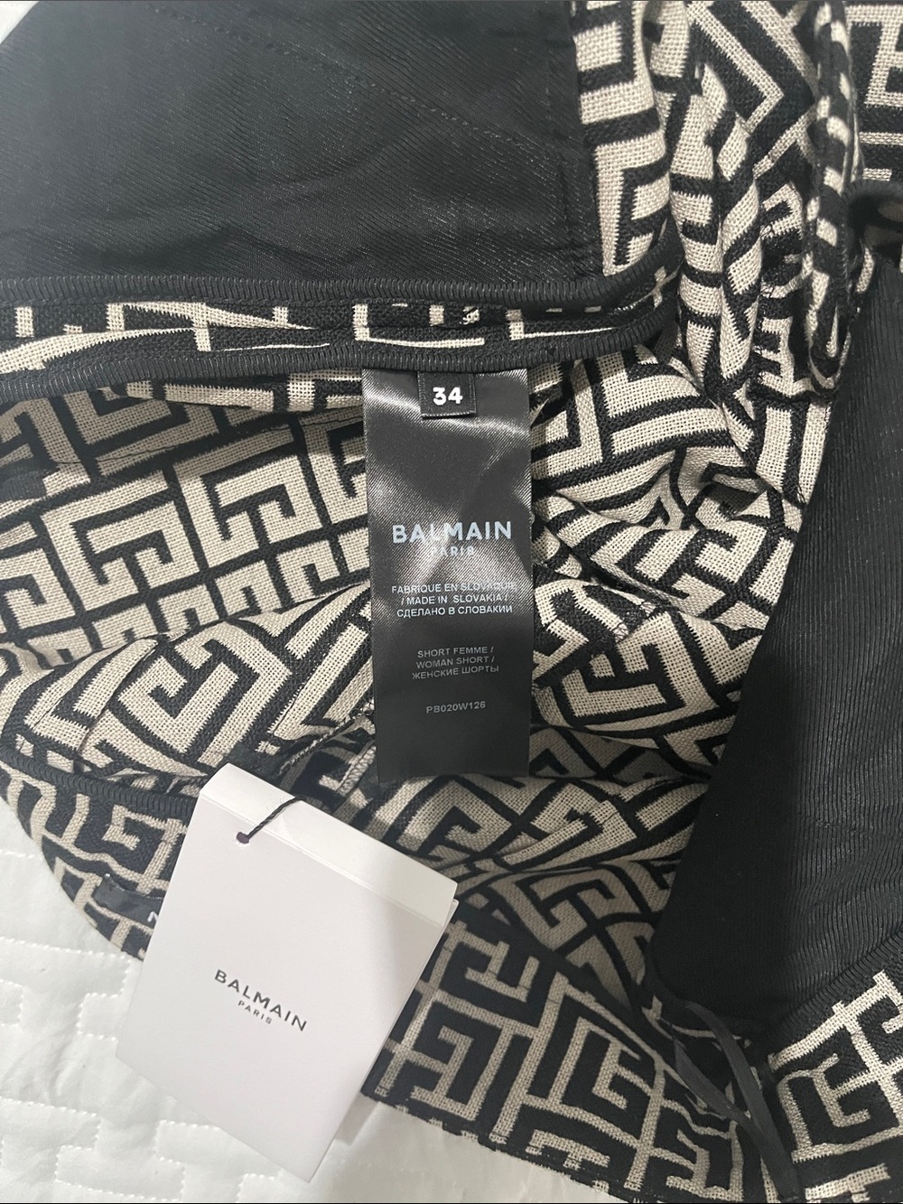 Balmain Black & White Monogram Geometric Chinos - Picture 9 of 17